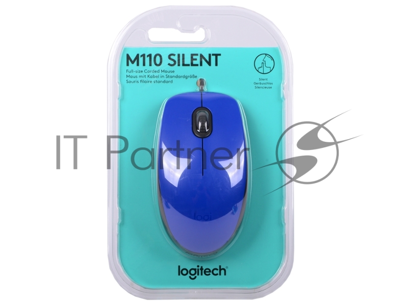 Мышь Logitech Mouse M110 Silent USB Blue Ret