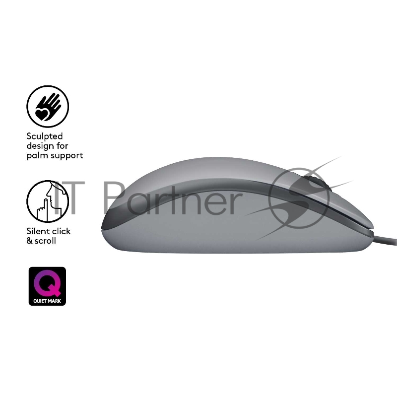 Мышь Logitech Mouse M110 Silent USB Mid Grey Ret