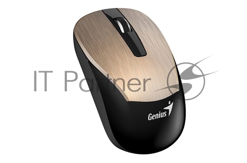 Мышь беспроводная Genius ECO-8015, 2.4 GHz, 800-1600 dpi, встроенный аккумулятор,Gold