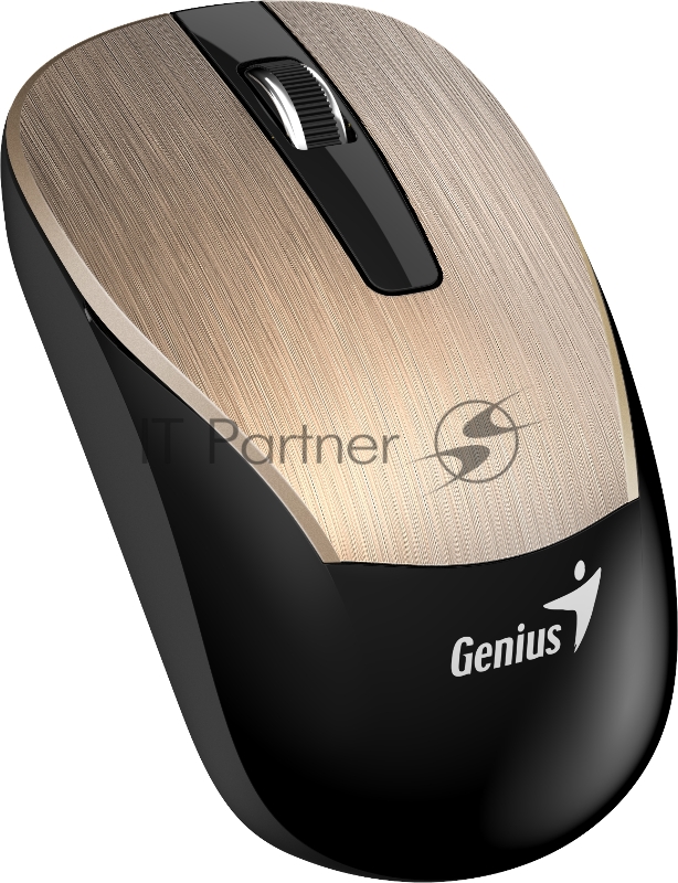 Мышь беспроводная Genius ECO-8015, 2.4 GHz, 800-1600 dpi, встроенный аккумулятор,Gold