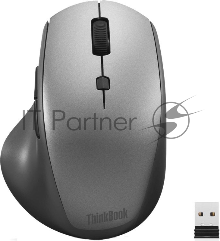 Мышь Lenovo ThinkBook 600 Wireless Media Mouse ( 2.4GHz nano USB receiver, 1x AA battery)