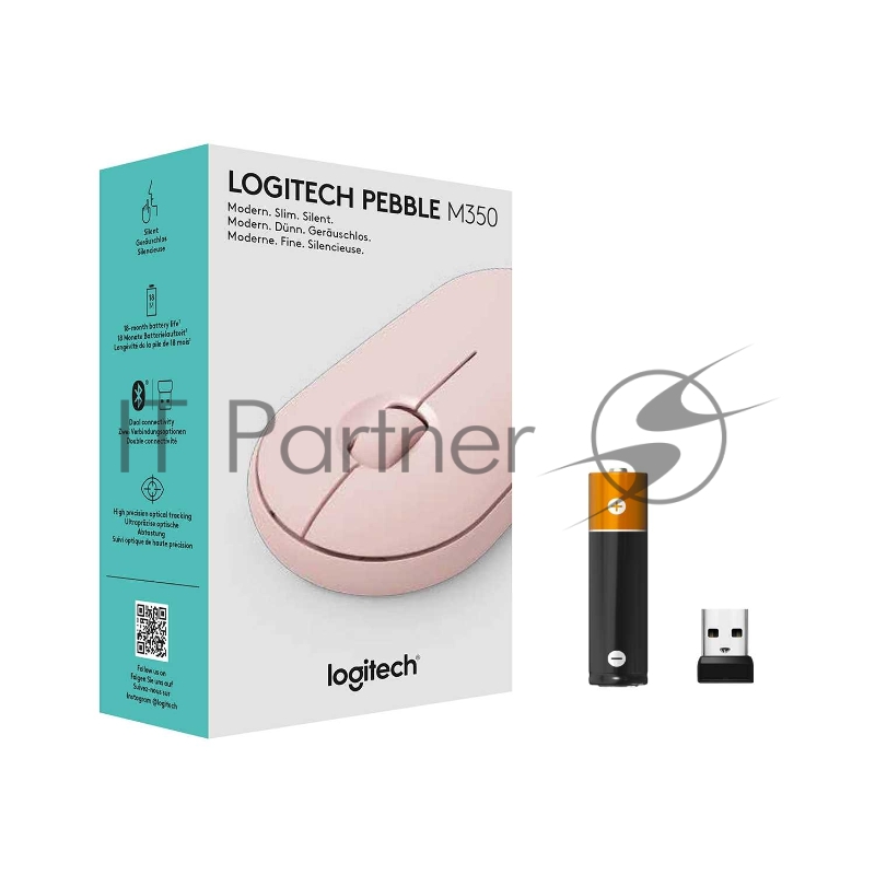 Мышь Logitech Wireless Mouse Pebble M350 ROSE