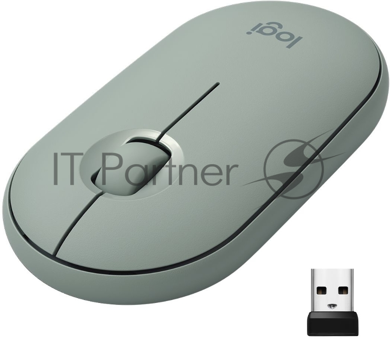 Мышь Logitech (910-005720) Wireless Mouse Pebble M350 EUCALYPTUS беспроводная эвкалиптово-зеленая