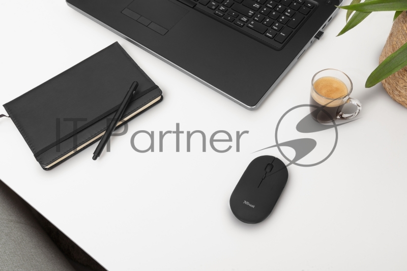 Мышь беспроводная Trust 24059 сверхтонкая аккумуляторная PUCK черная