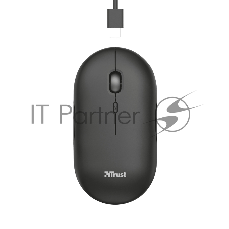 Мышь беспроводная Trust 24059 сверхтонкая аккумуляторная PUCK черная