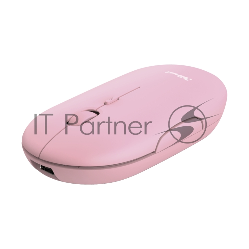Мышь беспроводная Trust 24125 сверхтонкая аккумуляторная PUCK розовая