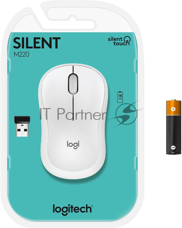Мышь Logitech Silent M220-OFFWHITE белый оптическая (1000dpi) silent беспроводная BT/Radio USB для ноутбука (3but)