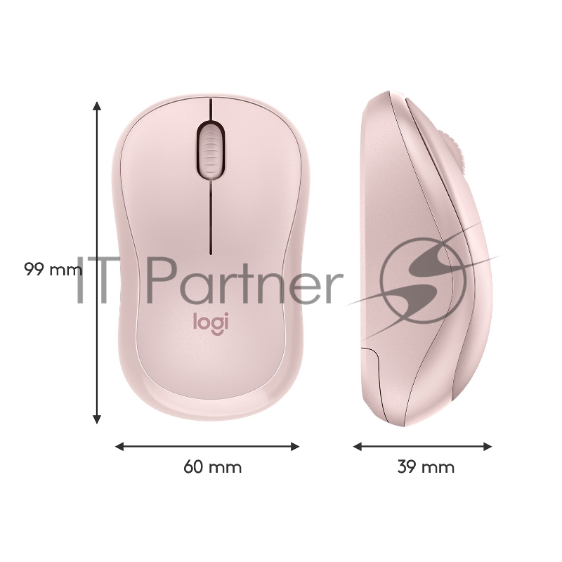 Мышь Logitech M221 SILENT розовый оптическая (1000dpi) silent беспроводная USB для ноутбука (3but)