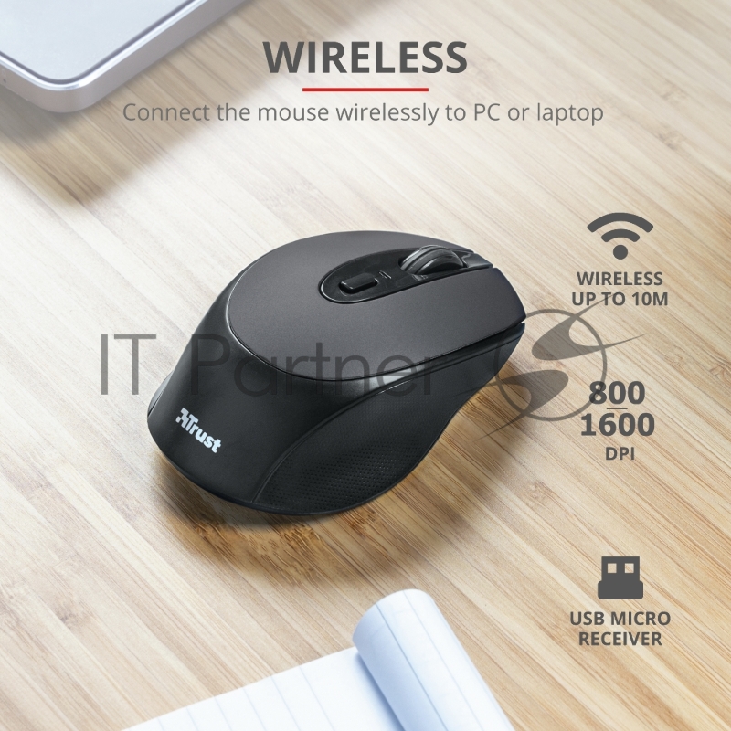 Мышь беспроводная Trust ZAYA WRL RCHRGABLE MOUSE BLK