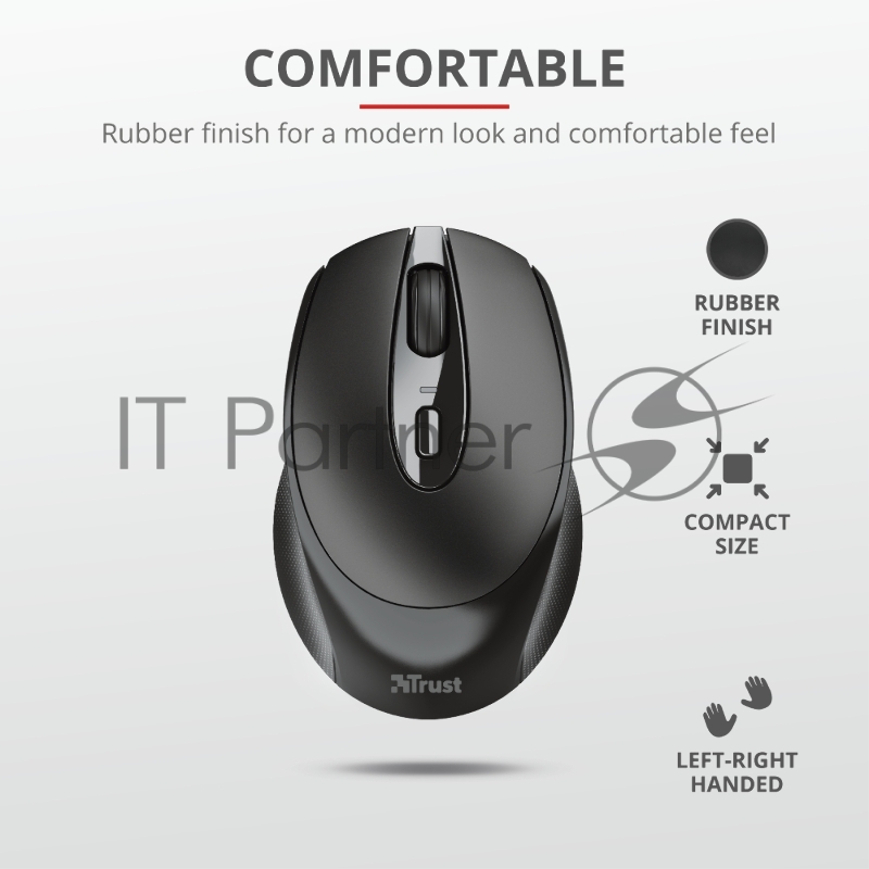 Мышь беспроводная Trust ZAYA WRL RCHRGABLE MOUSE BLK