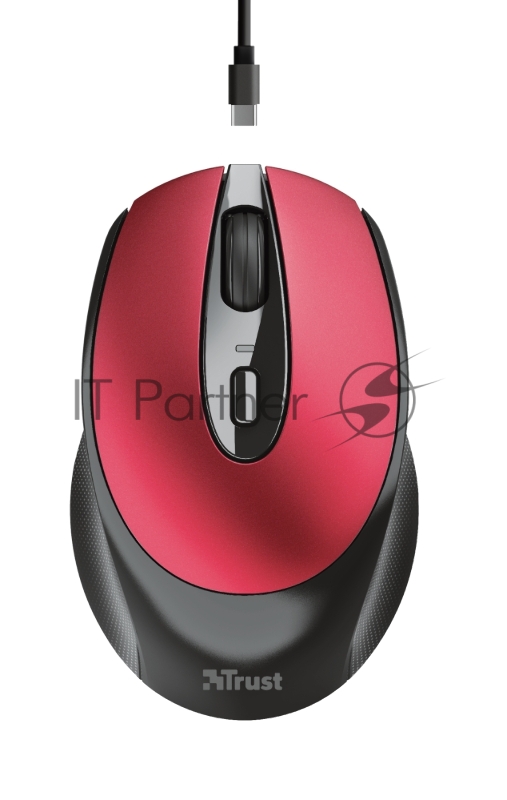 Мышь беспроводная Trust ZAYA WRL RCHRGABLE MOUSE RED