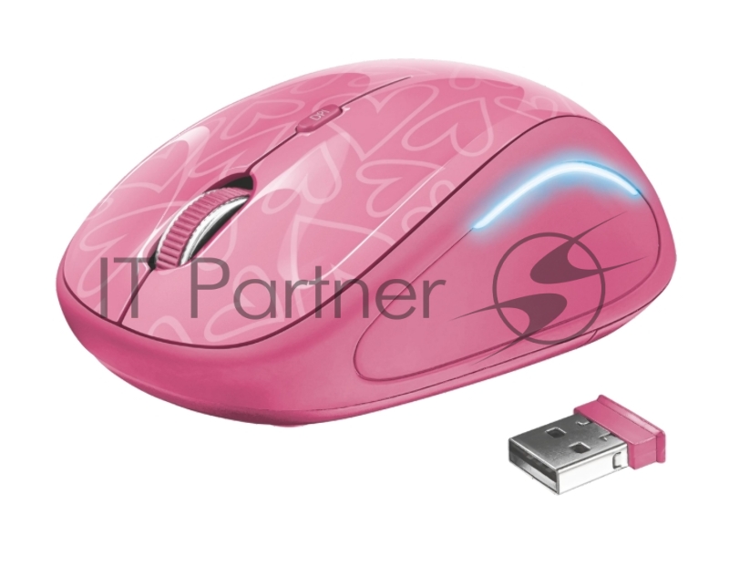 Мышь беспроводная Trust YVI FX WIRELESS MOUSE PINK