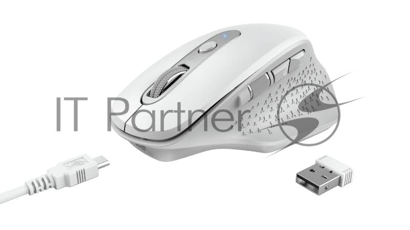 Мышь беспроводная Trust OZAA RECHARGEABLE MOUSE WHITE