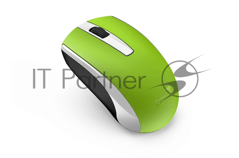 Мышь беспроводная Genius ECO-8100 зеленая (Green), 2.4GHz, BlueEye 800-1600 dpi, аккумулятор NiMH new package