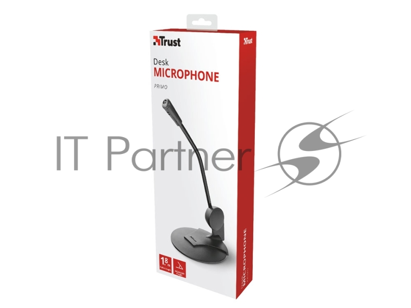 Микрофон TRUST PRIMO (настольный микрофон,Кабель 1,8м,3,5 мм,Регулируемый угол)