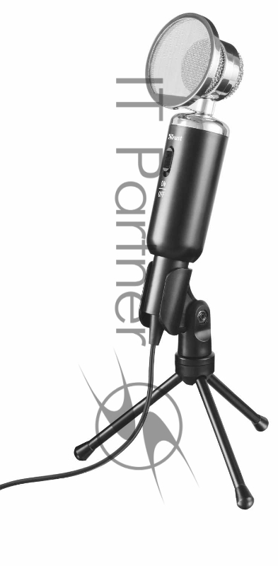 Микрофон TRUST Madell Desk (стрим,винтажнстиль,штатив,поп наклона,отключение звука,Кабель2,5м,3,5 мм)