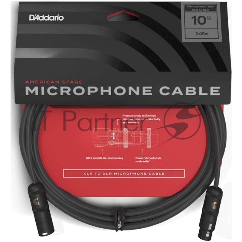 PLANET WAVES PW-AMSM-10 микрофонный кабель, American Stage XLR Male - XLR Female, 3