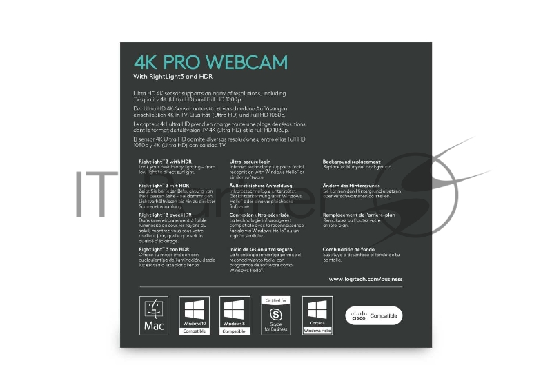 Цифровая камера Logitech Webcam BRIO