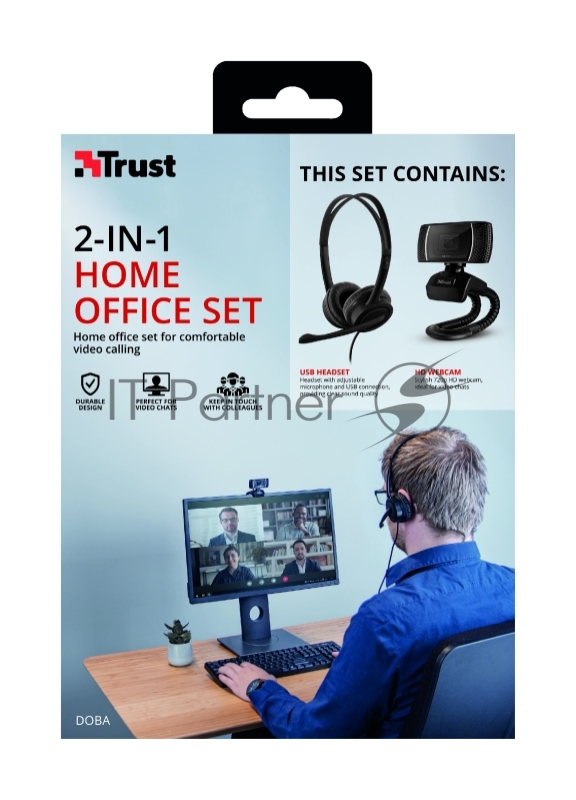 Комплект Гарнитура + веб-камера Trust DOBA 2 IN 1 HOME OFFICE SET