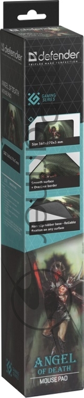 Игровой коврик Defender Angel of Death M 360x270x3 мм, ткань+резина Defender Игровой коврик Angel of Death M 360x270x3 мм, ткань+резина
