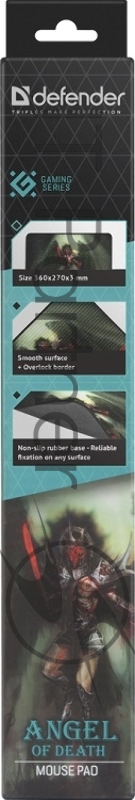 Игровой коврик Defender Angel of Death M 360x270x3 мм, ткань+резина Defender Игровой коврик Angel of Death M 360x270x3 мм, ткань+резина