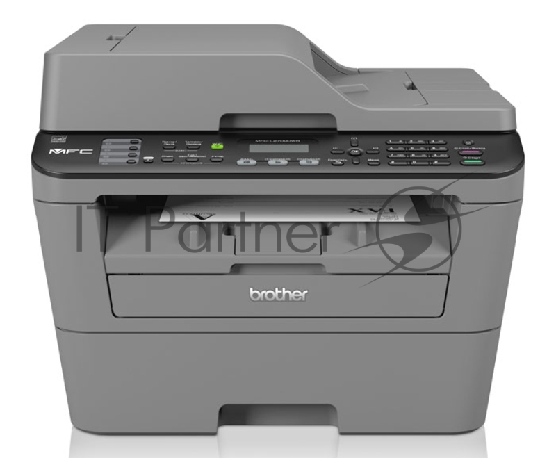МФУ Brother MFC-L2700DWR лазерный принтер/сканер/копир/факс, A4, 26 стр/мин, 2400x600 dpi, 32 Мб, дуплекс, ADF35, подача: 251 лист., вывод: 100 лист., Ethernet, USB, Wi-Fi, ЖК-панель (старт.к-ж 700 стр) (замена MFC-7360NR)