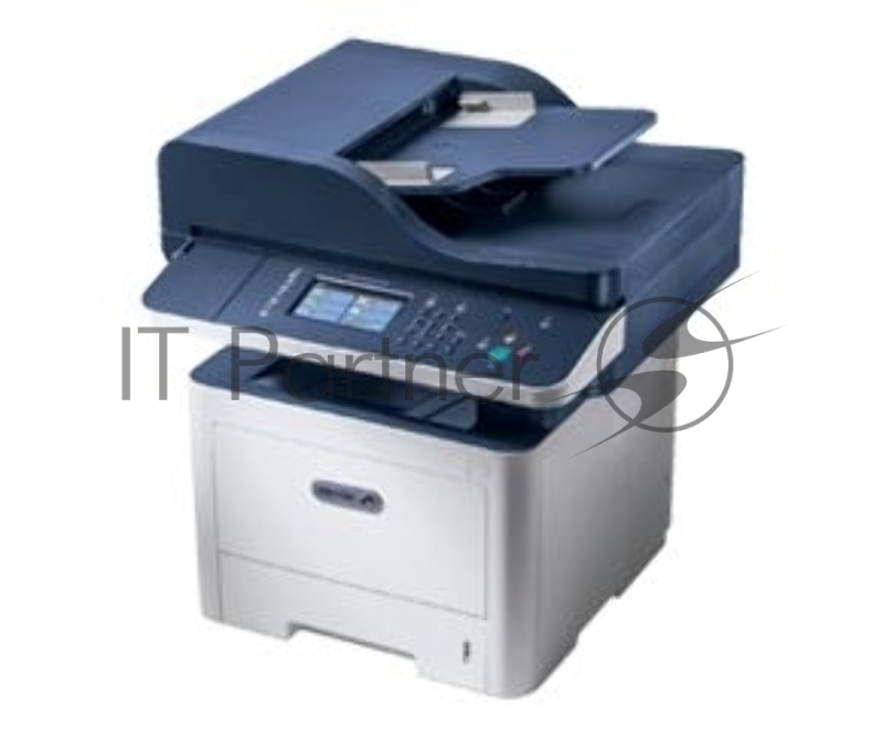 МФУ Xerox WorkCentre 3345DNI (WC3345DNI#), лазерный принтер/сканер/копир/факс A4, 42 стр/мин, до 80K стр/мес, 1.5Gb/USB, Ethernet, WiFi, Duplex) белый/синий (Channels)