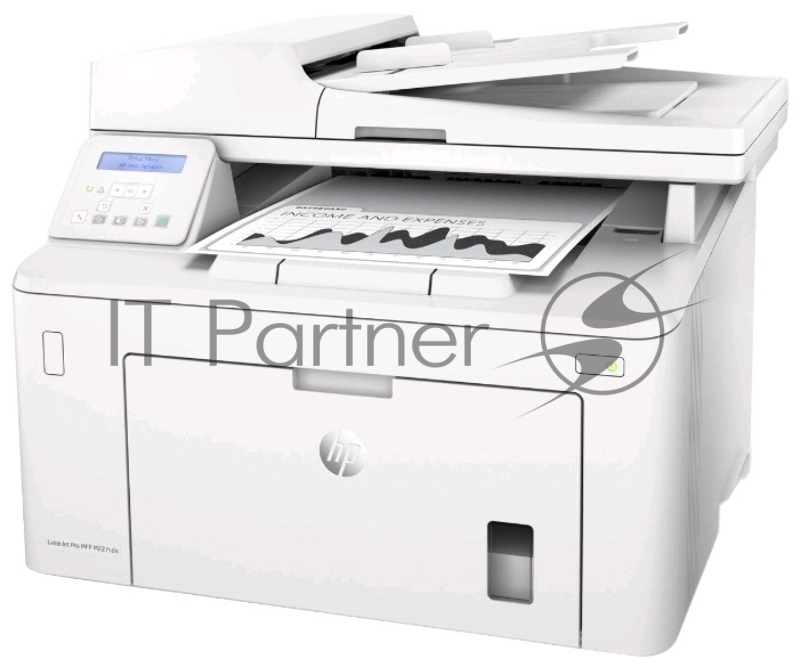 МФУ HP LaserJet Pro MFP M227sdn, лазерный принтер/сканер/копир, A4, 28ppm, 1200dpi, 256Mb, 2 trays 250+10, Duplex, ADF 35 sheets, USB/Eth, Flatbed, white, Cartridge 1600 pages in box, 1 warr, замена CF486A M225rdn)