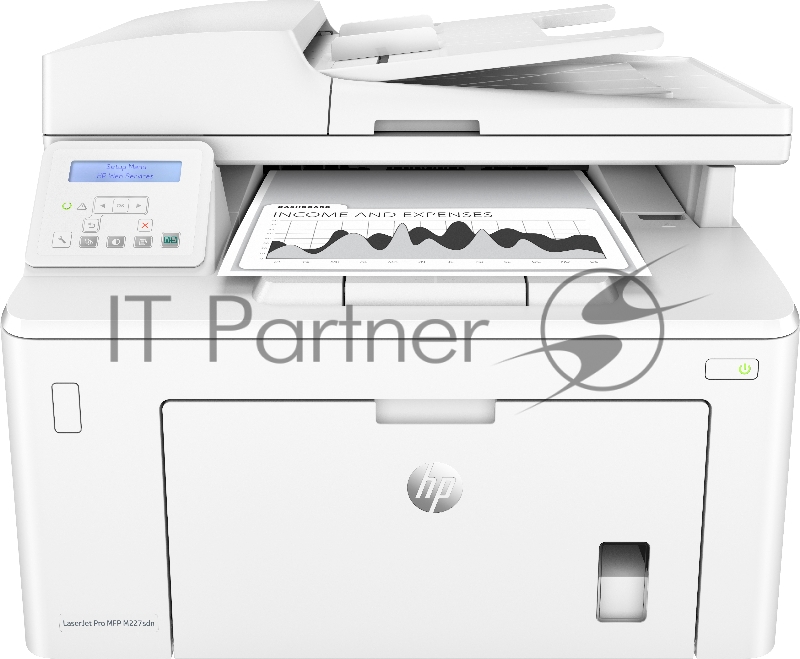 МФУ HP LaserJet Pro MFP M227sdn, лазерный принтер/сканер/копир, A4, 28ppm, 1200dpi, 256Mb, 2 trays 250+10, Duplex, ADF 35 sheets, USB/Eth, Flatbed, white, Cartridge 1600 pages in box, 1 warr, замена CF486A M225rdn)