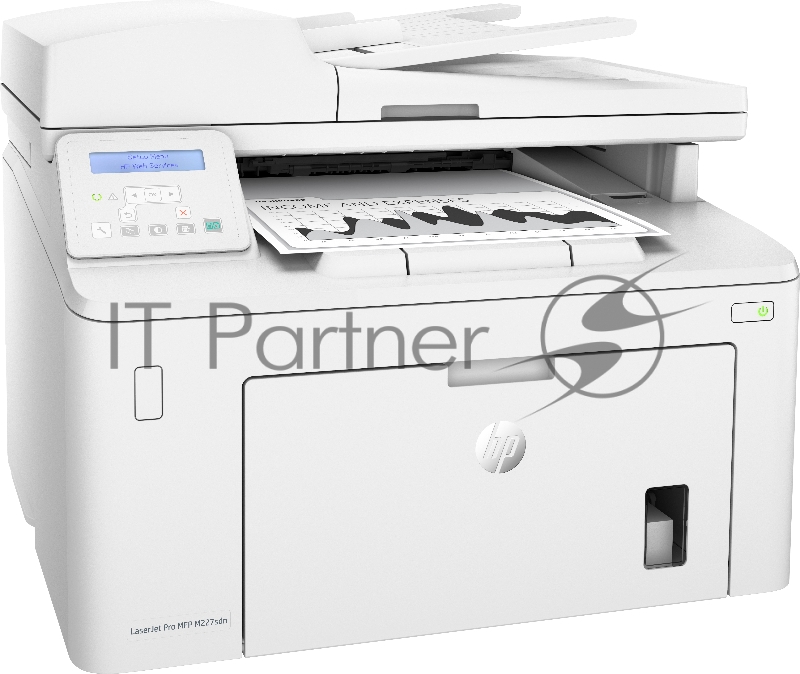 МФУ HP LaserJet Pro MFP M227sdn, лазерный принтер/сканер/копир, A4, 28ppm, 1200dpi, 256Mb, 2 trays 250+10, Duplex, ADF 35 sheets, USB/Eth, Flatbed, white, Cartridge 1600 pages in box, 1 warr, замена CF486A M225rdn)
