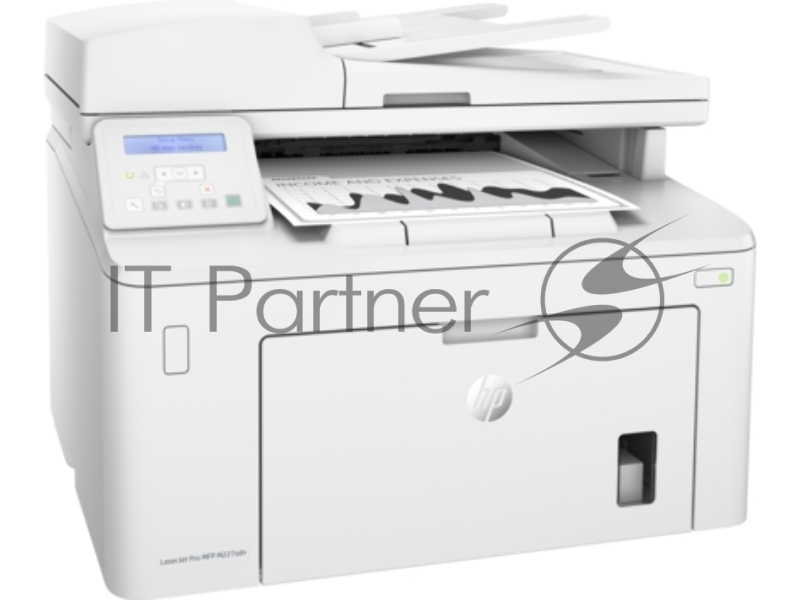 МФУ HP LaserJet Pro MFP M227sdn, лазерный принтер/сканер/копир, A4, 28ppm, 1200dpi, 256Mb, 2 trays 250+10, Duplex, ADF 35 sheets, USB/Eth, Flatbed, white, Cartridge 1600 pages in box, 1 warr, замена CF486A M225rdn)