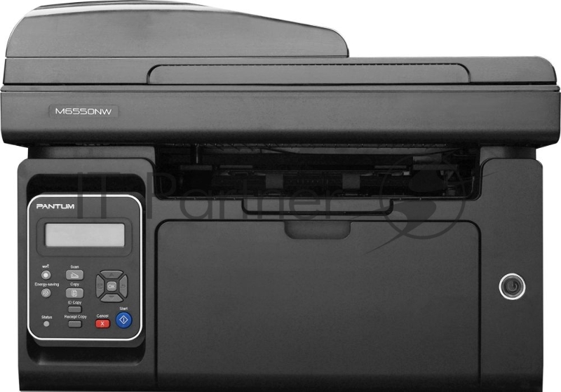 МФУ Pantum M6550NW, лазерный принтер/сканер/копир, A4, 22 стр/мин, 1200x1200 dpi, 128 Мб, ADF, подача: 150 лист., вывод: 100 лист., Ethernet, USB, Wi-Fi, ЖК-панель (черный корпус)