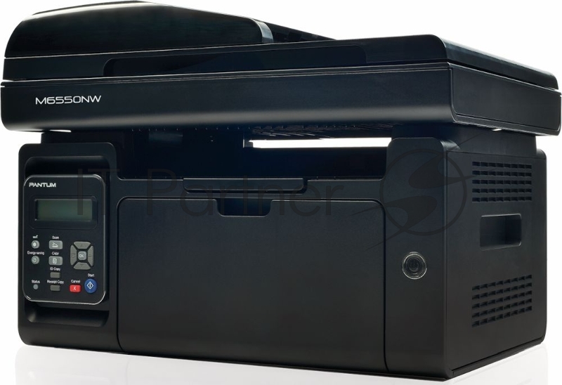 МФУ Pantum M6550NW, лазерный принтер/сканер/копир, A4, 22 стр/мин, 1200x1200 dpi, 128 Мб, ADF, подача: 150 лист., вывод: 100 лист., Ethernet, USB, Wi-Fi, ЖК-панель (черный корпус)