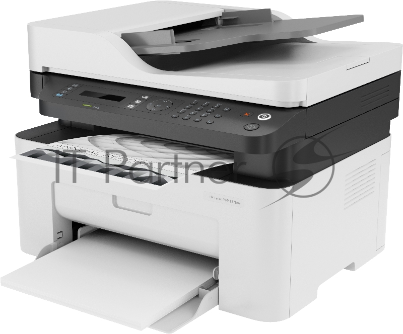 МФУ лазерный, HP Laser MFP 137fnw, принтер/сканер/копир/факс, (4ZB84A), /A4, 1200dpi, 20 ppm, 128Mb,Duplex, ADF40,USB 2.0/ Wi-Fi/Eth10/100/