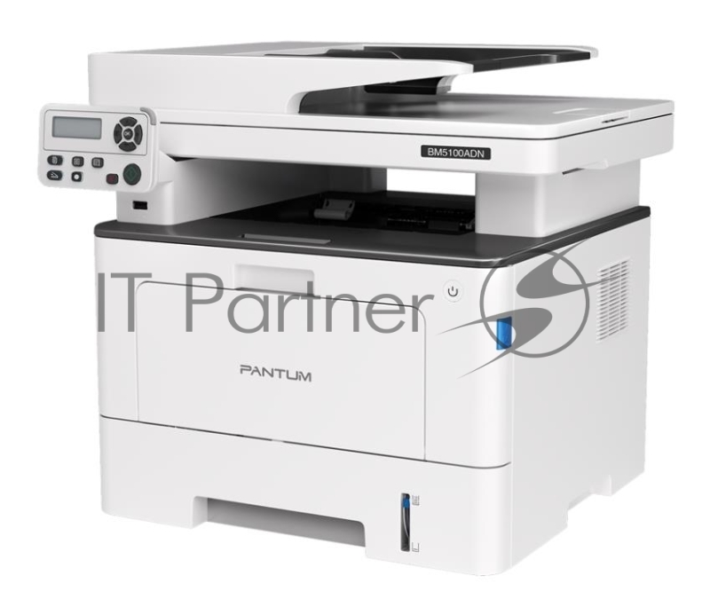 МФУ лазерное Pantum BM5100ADN (принтер/сканер/копир, A4, 40 ppm, 1200x1200 dpi, 512 MB RAM, Duplex, ADF50, paper tray 250 pages, USB, LAN, start. cartridge 3000 pages)