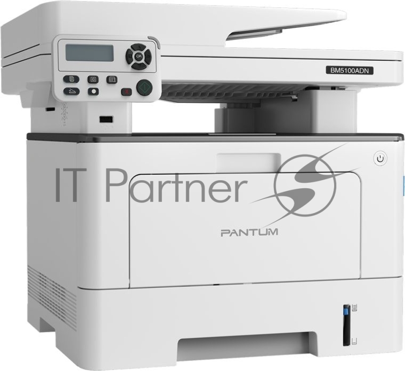 МФУ лазерное Pantum BM5100ADN (принтер/сканер/копир, A4, 40 ppm, 1200x1200 dpi, 512 MB RAM, Duplex, ADF50, paper tray 250 pages, USB, LAN, start. cartridge 3000 pages)