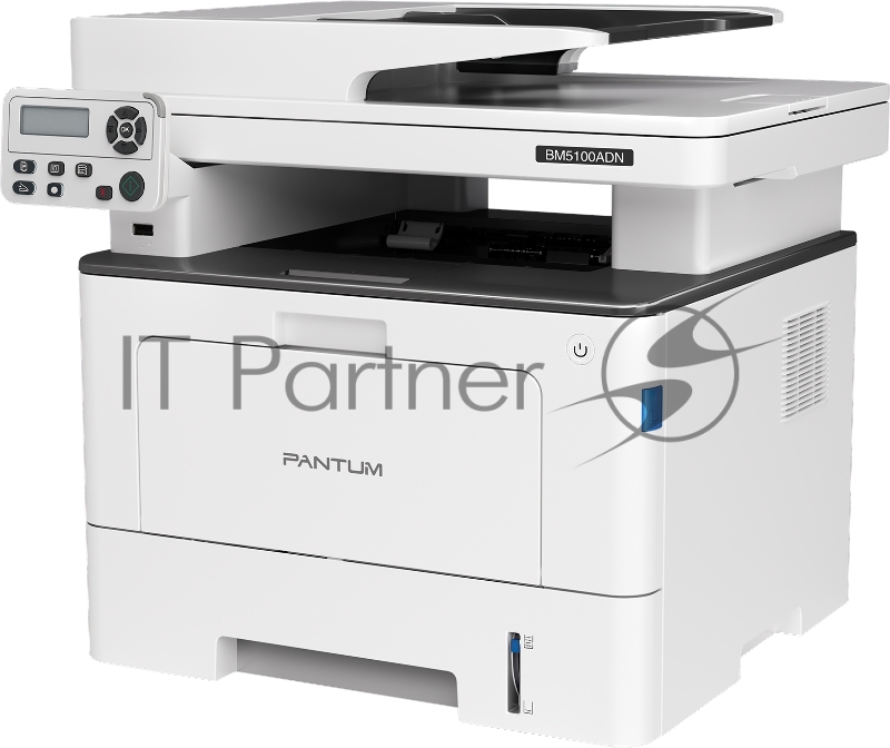 МФУ лазерное Pantum BM5100ADN (принтер/сканер/копир, A4, 40 ppm, 1200x1200 dpi, 512 MB RAM, Duplex, ADF50, paper tray 250 pages, USB, LAN, start. cartridge 3000 pages)