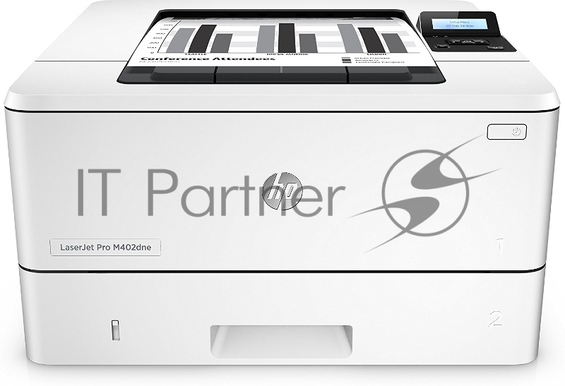 Принтер HP LaserJet Pro M402dne лазерный A4, 38ppm, 1200dpi, 256Mb, 2tray 100+250, Duplex, USB2.0/GigEth, PS3 em., ePrint, AirPrint, 1y warr, cartridge 3100, замена CF399A M401dne