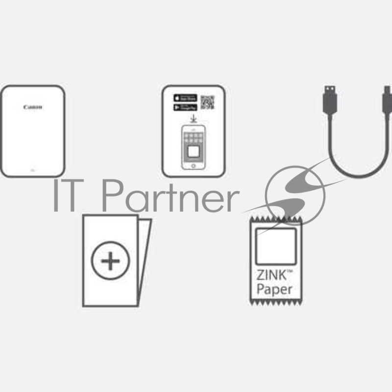 Мини фото принтер Canon ZOEMINI WHITE & SILVER