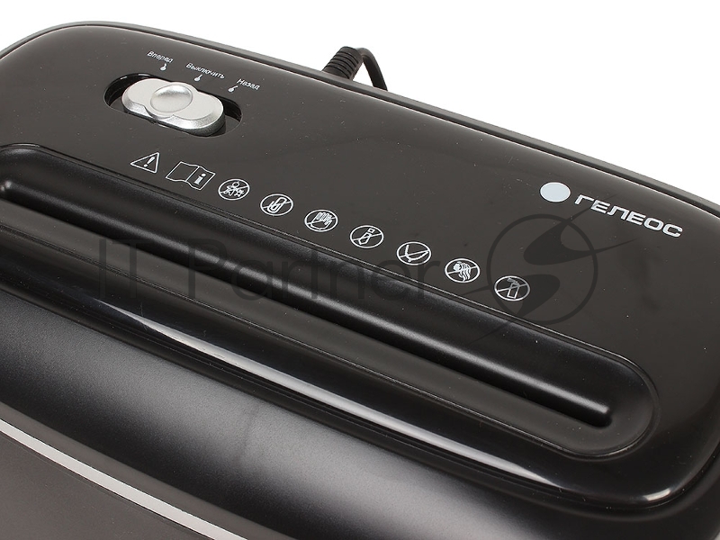 Шредер ГЕЛЕОС УД14-4, (DIN P-4), фрагмент 3,9х30мм, 6-8 лист (70г/м2), скобы, 14 литров