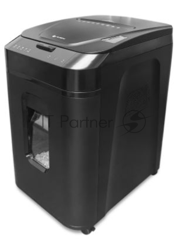 Шредер ГЕЛЕОС АП40-4, DIN P-4 (4 ур-нь секр.), фрагмент 3,9х12мм, АВТОПОДАЧА 170 лист (70г/м2), пл.карты/скрепки/скобы, 37 литров