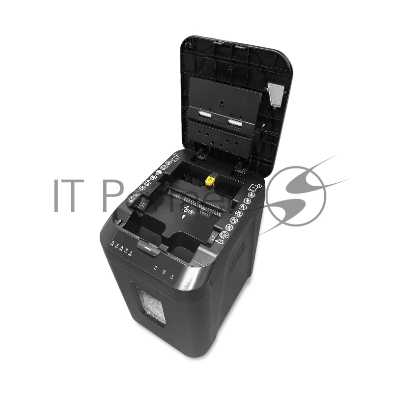 Шредер ГЕЛЕОС АП40-4, DIN P-4 (4 ур-нь секр.), фрагмент 3,9х12мм, АВТОПОДАЧА 170 лист (70г/м2), пл.карты/скрепки/скобы, 37 литров