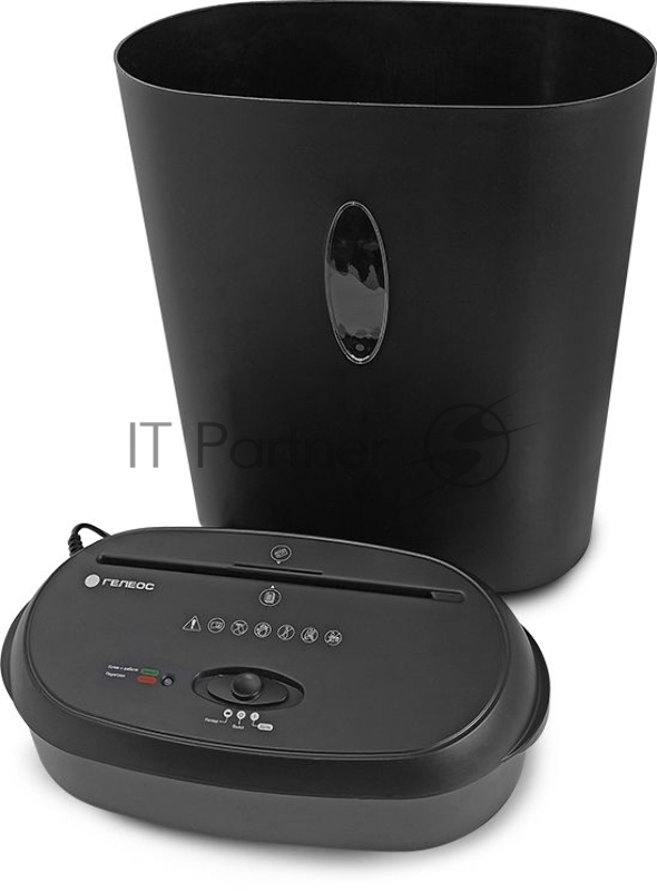 Уничтожитель документов ГЕЛЕОС УМ24-4 Уничтожитель документов ГЕЛЕОС УМ24-4, DIN P-4 (4 ур-нь секр.), фрагмент 3,9х38мм, 17 лист (70г/м2), CD/пл.карты/скрепки/скобы, 24 литра