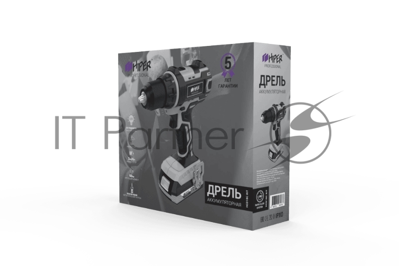 Дрель PROF HIPER аккумуляторная HCD18C KIT 18 В, 60Нм, в кейсе