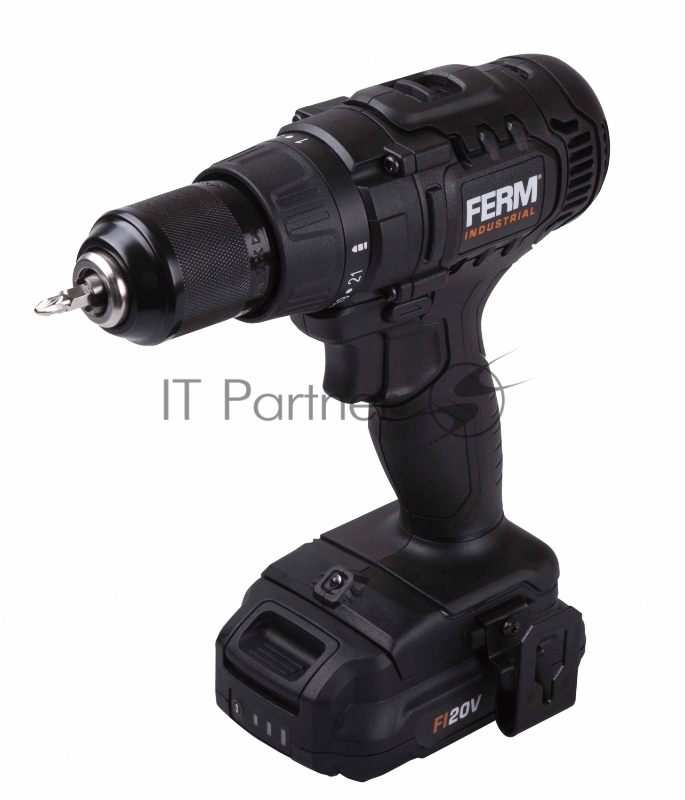 Дрель ударная аккумуляторная FERM CDM1141P, 20В, 50Нм, 2,0 Ач., 2 скорости, 2 акк., Li-ion, БЗП, 13 мм., кейс