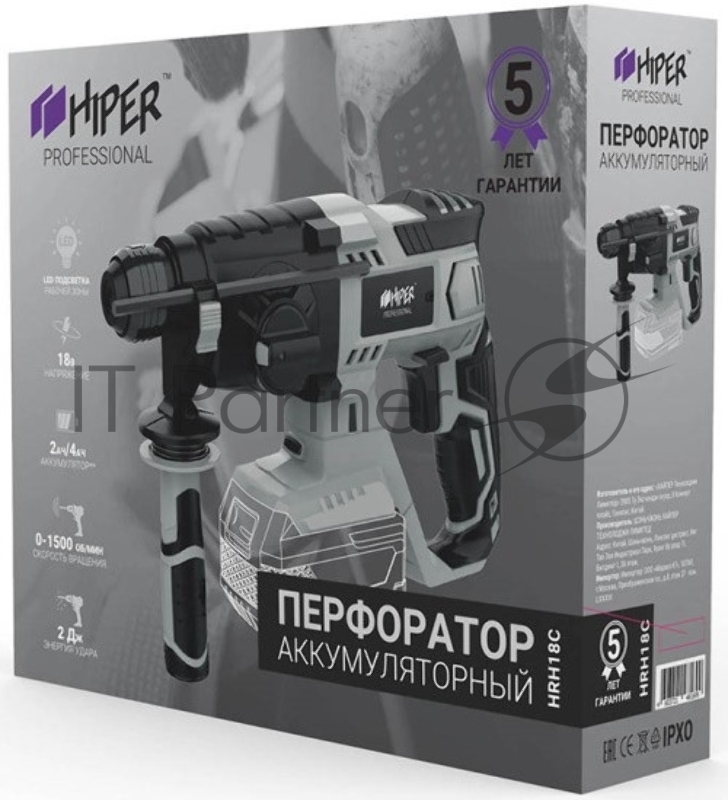 Перфоратор PROF HIPER аккумуляторный HRH18C 18В, 2Дж, БЕЗ АКК