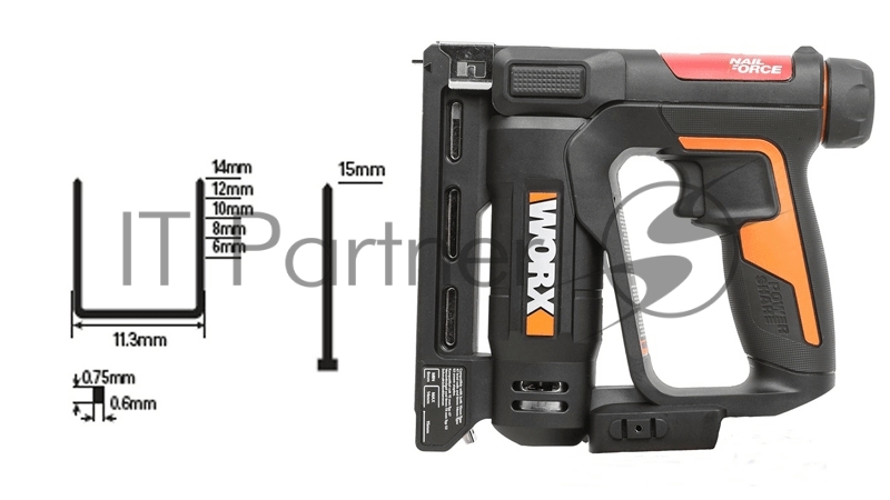 Степлер аккумуляторный WORX WX843.9, 20В, без АКБ и ЗУ