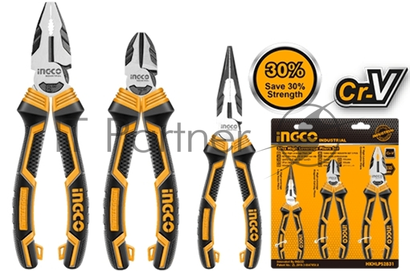 Набор шарнирно-губцевого инструмента с увеличенным рычагом 3шт