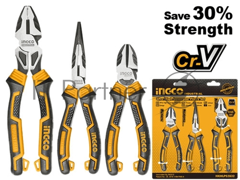 Набор шарнирно-губцевого инструмента с увеличенным рычагом 3 шт