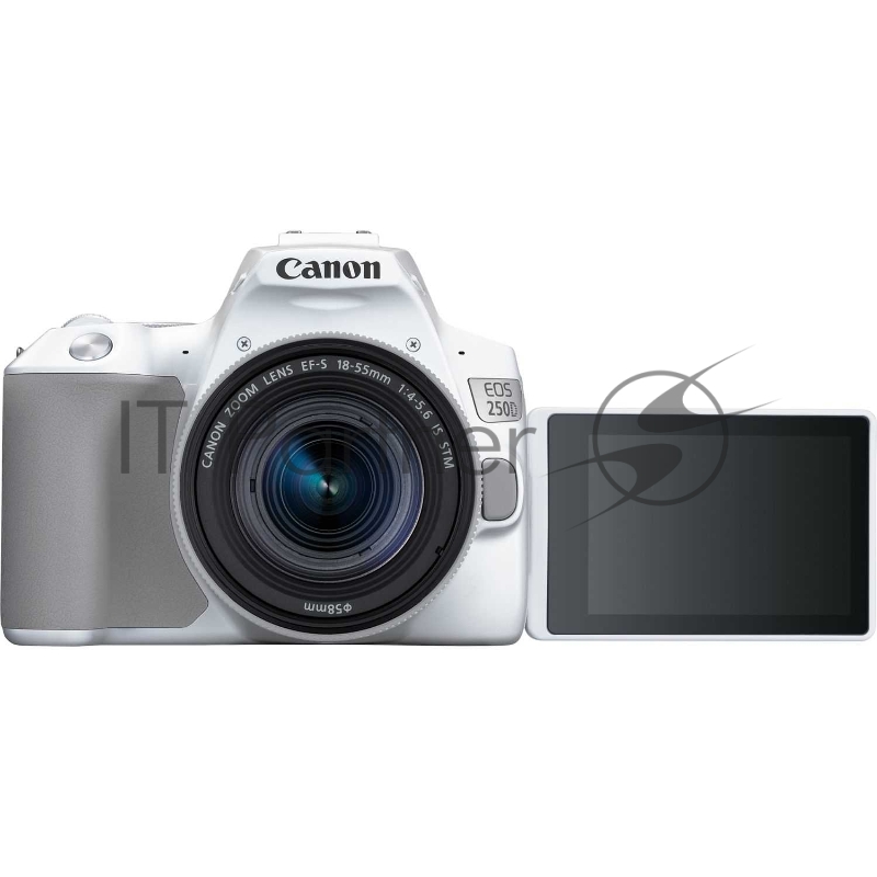 Зеркальный Фотоаппарат Canon EOS 250D белый 24.2Mpix EF-S 18-55mm f/1:4-5.6 IS STM 3 4K Full HD SDXC Li-ion